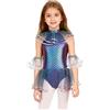 dPois Ragazza Vestito da Balletto Danza Classica Tutu Ballerina Body Ginnastica Ritmica Lucido Ballet Leotard Abito da Pattinaggio Artistico Costume da Ballo Latino Viola 7-8 Anni