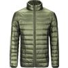 Jamron Uomo Taglie Forti Inverno Caldo Giubbotto Piumino con Collo Alto Giacca Imbottita Trapuntata con Tasche Multiple Verde Militare 3XL