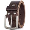 Lindenmann cintura uomo cintura in pelle di bufalo, 40 mm di larghezza e 3,5 mm - 4 mm di spessore, marrone, Farbe/Color:marrone, Size US/EU: