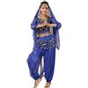 keepmore Danza del Ventre Outfits per Donne, Bollywood Indiano Arabo Carnevale Danza Performance Paillettes Costume