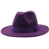 SRTUMEY Cappellini Fedora per uomo e donna, con nastro semplice a tesa larga, cappelli Fedora Panama per donne e uomini, cappelli jazz britannici per uomini, viola., M