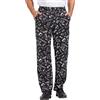 Nanxson Pantaloni da Cuoco Larghi da Uomo, Pantaloni da Lavoro Stampati con Divise da Cucina da Ristorante in Vita Elastica CFM2013 (Nero, L)