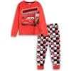 Disney Pigiama Rosso a Maniche Lunghe e Gambe Lunghe per Bambini di Cars Saetta McQueen a Tema Cartone Animato con Design retrò | Pigiama per Bambini per Andare a Letto e Rilassarsi