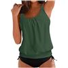 uxxnjfg Costume Intero Donna Contenitivo Pancia Vita Alta Costumi Interi Mestruale Push Up Brasiliana Trikini Mare Abbigliamento 2025 Swimwear Monokini Eleganti con Controllo della Pancia Army Green XXL