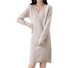 Disimlarl Elegante 100% lana merino scollo a V casual maglione abito da donna