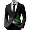 RUMAOZIA Giacca natalizia da uomo, casual, per le vacanze, slim fit, motivo natalizio, con stampa natalizia, per carnevale e feste, A01 nero., XL