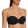 MELENECA Donna Push Up Reggiseno Senza Spalline Invisibile con Ferretto Schwarz 7B