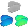 EZReplace Lenti di ricambio per occhiali da sole Oakley Racing Jacket ventilati (lenti polarizzate), Metallo argento + blu ghiaccio + verde primavera, Taglia unica