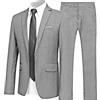 Alvivi Abito da Cerimonia Uomo Slim Fit Formale da Matrimonio Affari Festa Elegante Vestito Uomo Cappotto Giacca Blazer e Pantaloni Gray- M