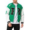 RED BRIDGE Redbridge Elegante giacca da college in look retrò, giacca sportiva Varsity per il tempo libero e lo streetwear, Verde - Ecru, XL
