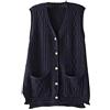 FTCayanz Donna Cardigan Scollo a V Senza Maniche Maglione Gilet e Taschino Marina Militare XXL