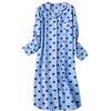 DSJJ Camicia da Notte Lunga Donna Cotone Bottoni Aperte Davanti Manica Lunga Pigiama Lunga Nightshirt