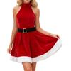 Generico Costume di Natale da Donna Lingerie Sexy Babydoll di Babbo Natale Vestito Teddy Pigiama Abito Abiti