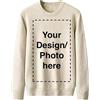 JOPHY & CO. Maglione Personalizzabile Uomo Donna - Crea Il Tuo Design con Testo o Immagine, Colletto Rotondo, Stile Casual, Morbido e Traspirante, Idea Regalo Originale cod. 8608