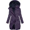 KHIRVWL Giubbotto Donna Invernale Lungo Piumino Cappotto Trapuntato Imbottita in Caldo Giacca Parka Casual Outdoor Cappotti con Cappuccio Cappotto Moda Cerniera Unico Giacche Classico Piumini