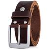 Lindenmann cintura uomo cintura in pelle di bufalo, 40 mm di larghezza e 3,5 mm - 4 mm di spessore, marrone, Farbe/Color:marrone, Size US/EU: