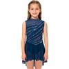 Aislor Vestito da Pattinaggio Artistico Bambina con Paillettes Body da Balletto Danza Classica Leotard Corpo con Gonna Tulle Abito da Ballo Lirico Contemporaneo