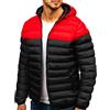 Generico Piumino Uomo Colori a Blocchi, Giacca Trapuntata Uomo con Cappuccio Cerniera, Piumini Termica - Giubbotti Trekking Leggeri Nero XL