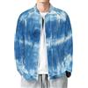 MIATCENRT Giacca Bomber da Uomo, Leggera Antivento per Le Mezze Stagioni, Giacca Sportiva Aviatore Tie-Dye Astratto, Tie-Dye Maniche Lunghe, con Cerniera e Tasche Acquerello blu