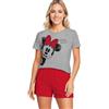 United Labels Disney Minnie Mouse Pigiama da donna - Pigiama a maniche corte con pantaloncini grigio/rosso, grigio/rosso, XXL