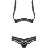 Selente Love & Fun Sfizioso Completo Intimo a 3 Pezzi: Reggiseno, Slip ed Esclusiva Benda per Occhi in Raso. Made in EU.