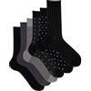 Ciocca Calze Uomo Corte Fantasia, Fresco cotone morbide resistenti colorate - Scatola Regalo - Calzini 3/6 Paia [BXCS6C_ELE4_11_1]