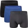 HUNTER&HAWKS URBAN TAILORED Hunter&Hawks - Confezione da 3 Boxer in bambù, Morbidi antibatterici, Traspiranti e asciutti, Pantaloni Anti sfregamento, Nero, Blu, Confezione Multipla, Multicolore, XXXL
