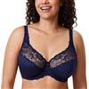 DELIMIRA Reggiseno Donna in Pizzo Taglie Forti Mirtillo 10C