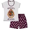 Harry Potter thepyjamafactory, Pigiama Corto da Donna di Hogwarts, Bianco, 16-18