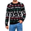 Gyabnw Maglione Natalizio Uomo Girocollo Maniche Lunghe | Pullover caldo in maglia, design natalizio, per inverno, feste, famiglia e tempo libero