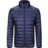 Jamron Uomo Taglie Forti Inverno Caldo Giubbotto Piumino con Collo Alto Giacca Imbottita Trapuntata con Tasche Multiple Blu Navy 3XL