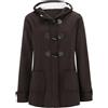 Generico Giubbotto Donna Invernale con Cappuccio Tinte Unite - Giacca Softshell Donna con Tasche Bottoni Leggera Casual Moda Cappotti Classico Elegante Giubbotti Medio Lungo