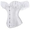 Hengzhifeng Corsetto Vintage Donna Gotico Bustino Corsetti Pirata (EUR 28-30,Bianco)