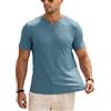 Muscle Cmdr Manica Corte da Uomo Scollo a V Magliette Intime Slim Fit Stretch Casuale T-Shirt Uomo （Blu XS）