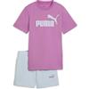 PUMA Completo T-Shirt e Shorts Essentials con Logo No. 1 per Ragazzi 164, Mauve Pop Pink