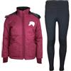 MS-Trachten Mia Maroon - Set da equitazione per bambini, trapuntato, con pantaloni da equitazione, colore: nero/marrone, Bambina, Colore: rosso, 146-152