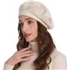 ZLYC Berretto Invernale da Donna, Berretto Francese, Doppio Strato, Caldo Beret