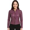 Infinity Leather Giacca da Motociclista Slim Fit in Vera Pelle Classica da Donna