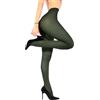 sofsy Collant Donna Verde militare 40 Denari in Microfibra Opaca - M - Fascia Vita Rinforzata, Ideali per i Viaggi e l'Estate - Made in Italy