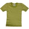 Cosilana - Maglietta intima da bambino, t-shirt, 70% lana e 30% seta, verde, 92 cm