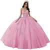 Fuomomo Abiti Stile Quinceanera con Spalline Sottili Abiti Stile Quinceanera con Scollo a Cuore Applicazioni in Pizzo Abiti Scintillanti in Tulle per Adolescent MT041