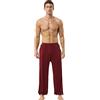 HOEREV Uomo Donna Super Soft Yoga Pantaloni Taiji Lounge Pant, Rosso Scuro, XS