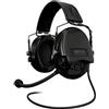 Sordin MIL CC Slim - 74332-S - Paraorecchie attive con cavo Nexus, microfono e cinturino in pelle, Capsule nere, Taglia unica