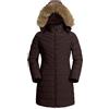 Pioneer Camp Cappotto Invernale da Donna Lungo Caldo Trapuntato Impermeabile Giacca da Inverno con Colletto in Pelliccia Artificiale Rimovibile, marrone, M