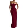 Generico Vestito Donna Elegante Senza Maniche - Abiti da Donna Senza Spalline Tinte Unite, Abiti Lungo Smoking Moda Affascinante, Dress Sexy Raffinato Adatto per L'Estate