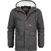 Indicode Uomini INCrossing Winter Jacket | Giubbotto invernale con cappuccio foderato Dk Grey L