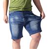 Bauzuoyo Pantaloncini Jeans Uomo Stretch Estivi Pantaloni Corti Y2k Vintage Jeans con Vita Elastica e Tasche Bermuda Shorts Taglie Grandi Pantaloni Cargo Slim Fit Pantaloncini Jeans Western Denim, Blu