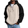 Generico Felpa Uomo con Cappuccio Invernale con Mezza Zip - Hoodie Girocollo Casual da Confortabile, Felpe a Taglio Largo con Tasche e Polsini Elastici