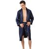 pvucpot Vestaglia Uomo Raso Manica Lunga Accappatoio Leggero Vestaglia Kimono Seta Pigiama Camicia da Notte da Uomo
