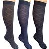 Infinity 12 Paia Calze Lunghe Donna a pois fantasia in Caldo Cotone 100% Morbide di qualità elasticizzate (Lunghe a Rombi)